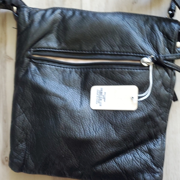 Black Faux Leather Crossbody Bag - Picture 12 of 15